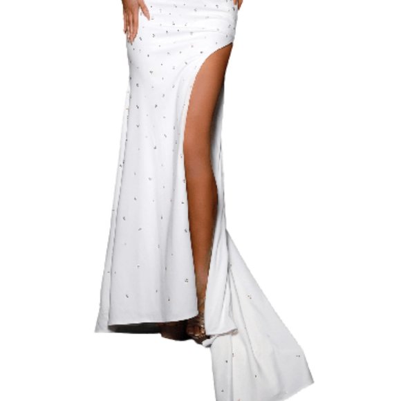 Johnathan Kayne 2695 Evening Dress White Size 6 - Picture 2 of 5